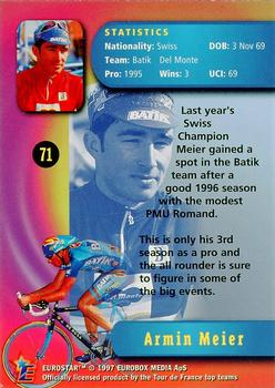 1997 Eurostar Tour de France #71 Armin Meier Back
